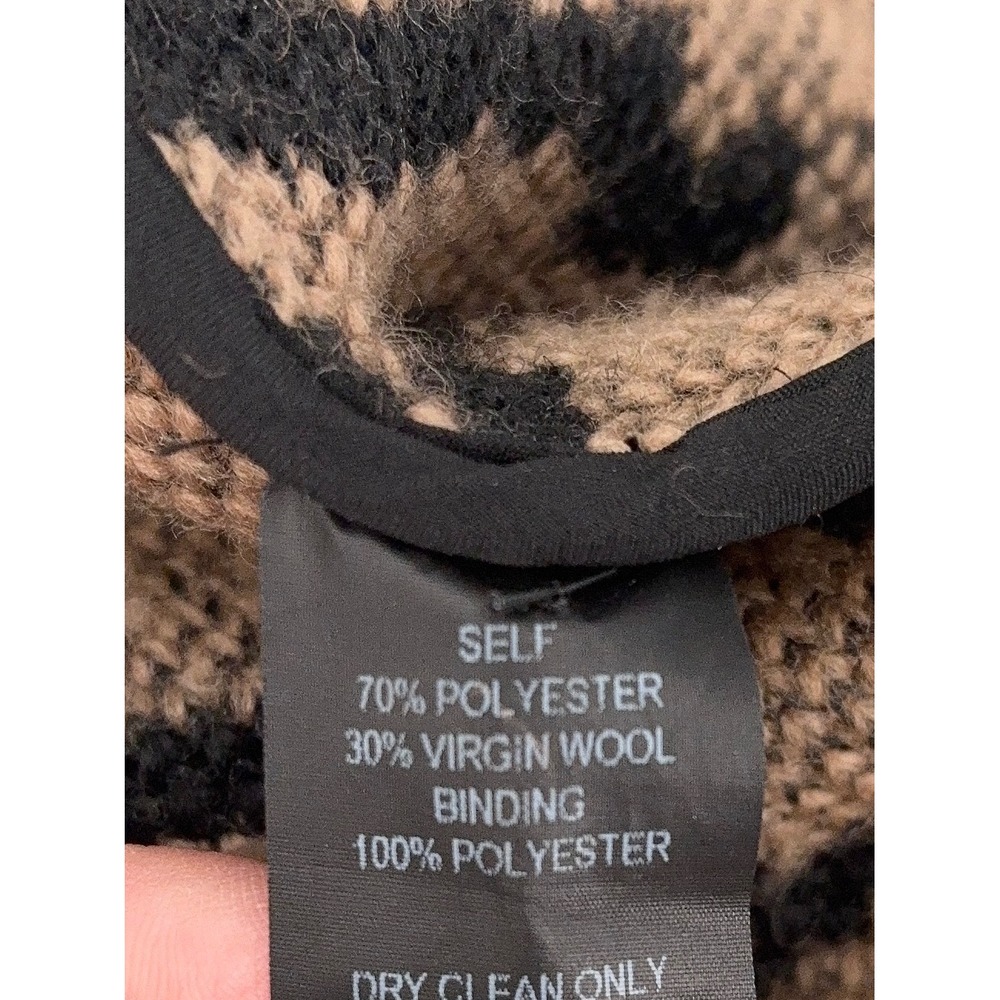 B41 Hunter Bell Keller Long Cardigan Coat Small Tan Black Tiger Stripe Wool - Picture 9 of 9